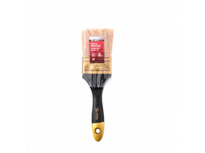 Кисть плоская "Профи" 2,5", натуральная щетина, деревянная ручка Mtx