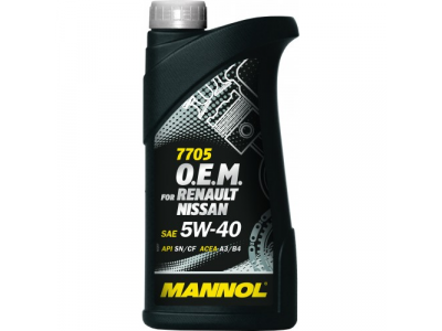 MANNOL 7705 O.E.M. 5W-40 for Renault Nissan 1L от MANNOL MANNOL 7705 O.E.M. 5W-40 for Renault Nissan 1L